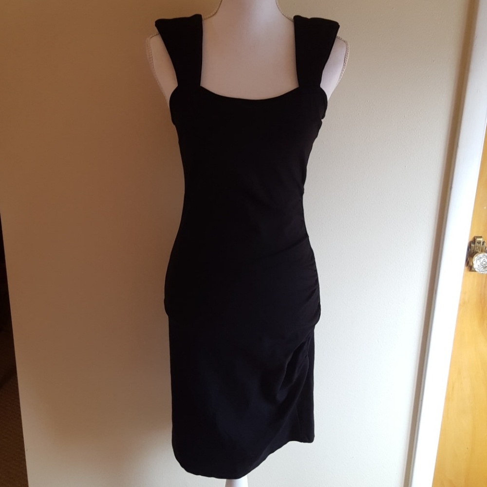Arden B ruched black dress
